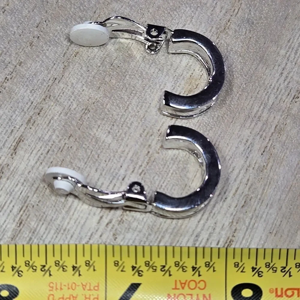 GIVENCHY Silver Hoop Earrings